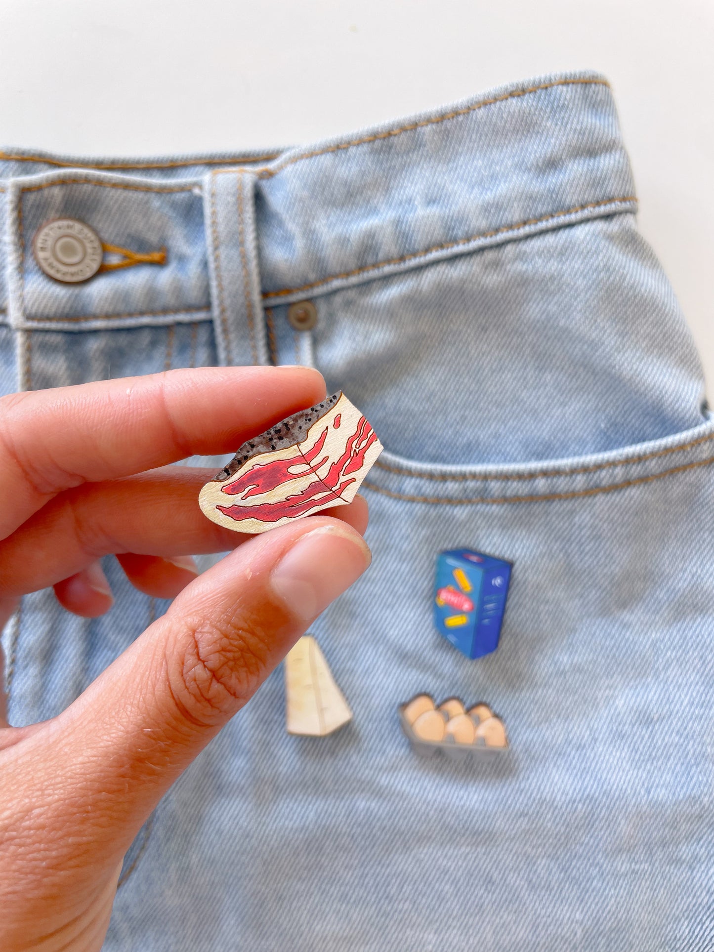 Brooches in set: Pasta Carbonara