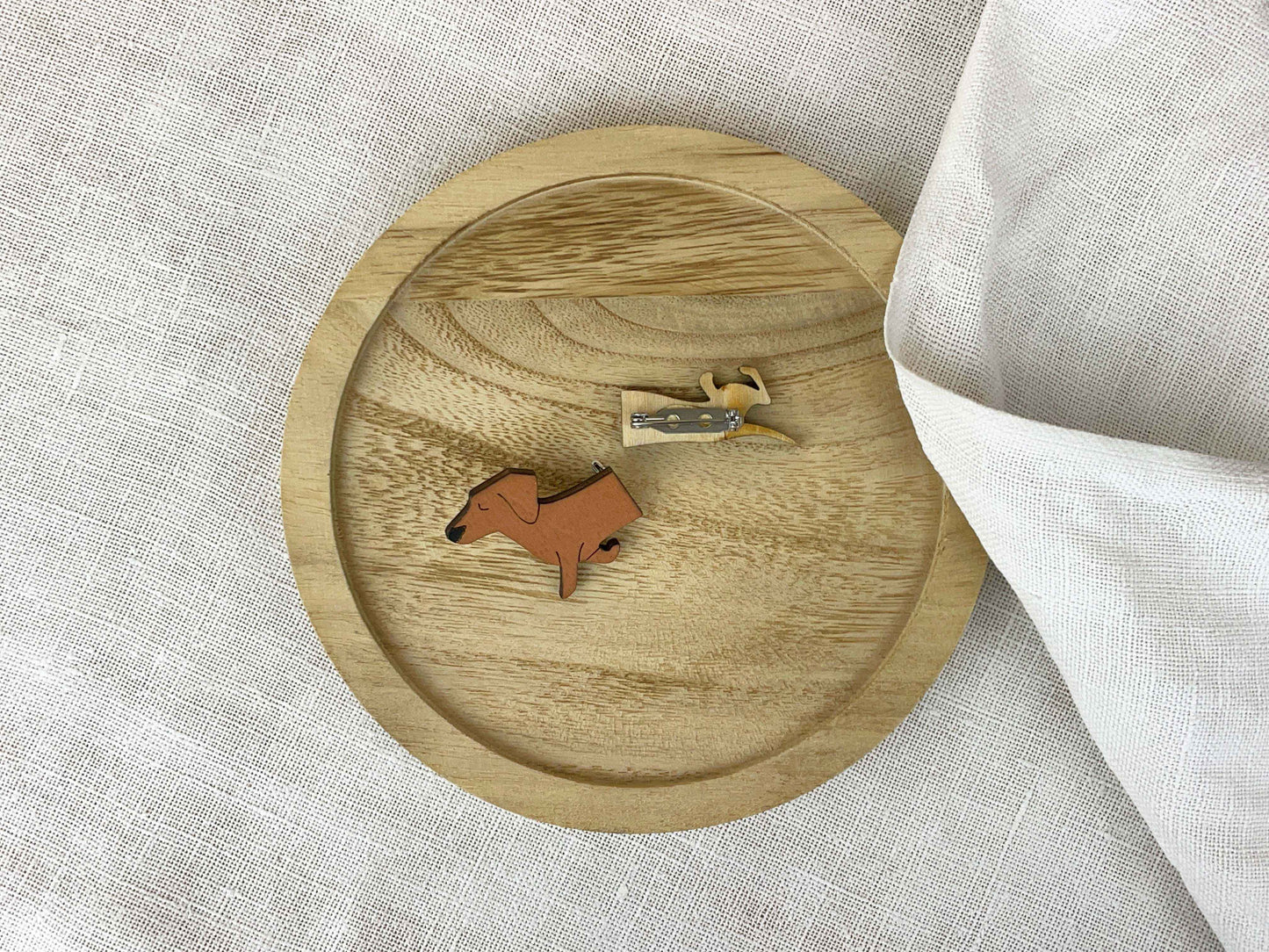 Paired Brooches: Sausage Dog