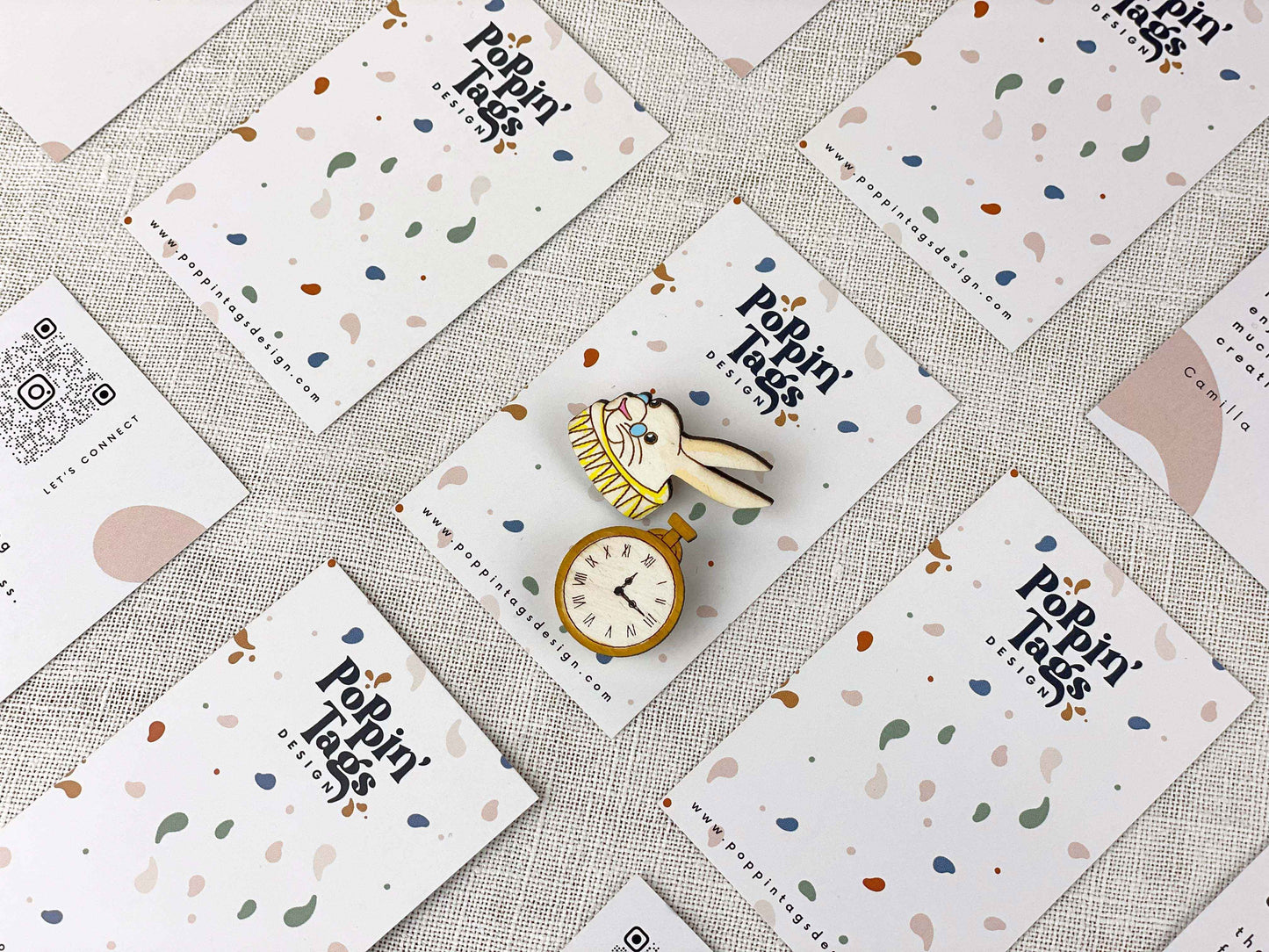 Paired Brooches: White Rabbit