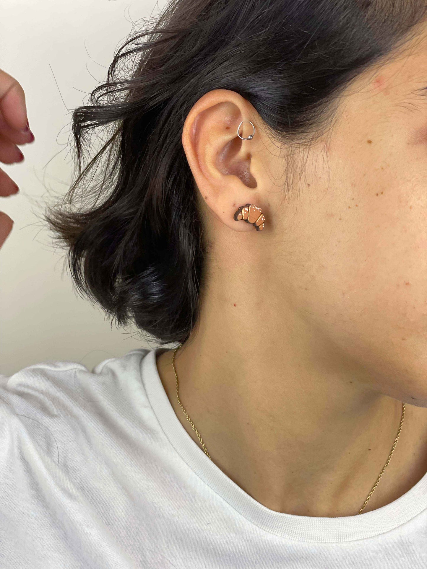 Earrings: Coffee and Croissant