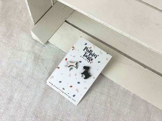 Earrings: Dog and Bone