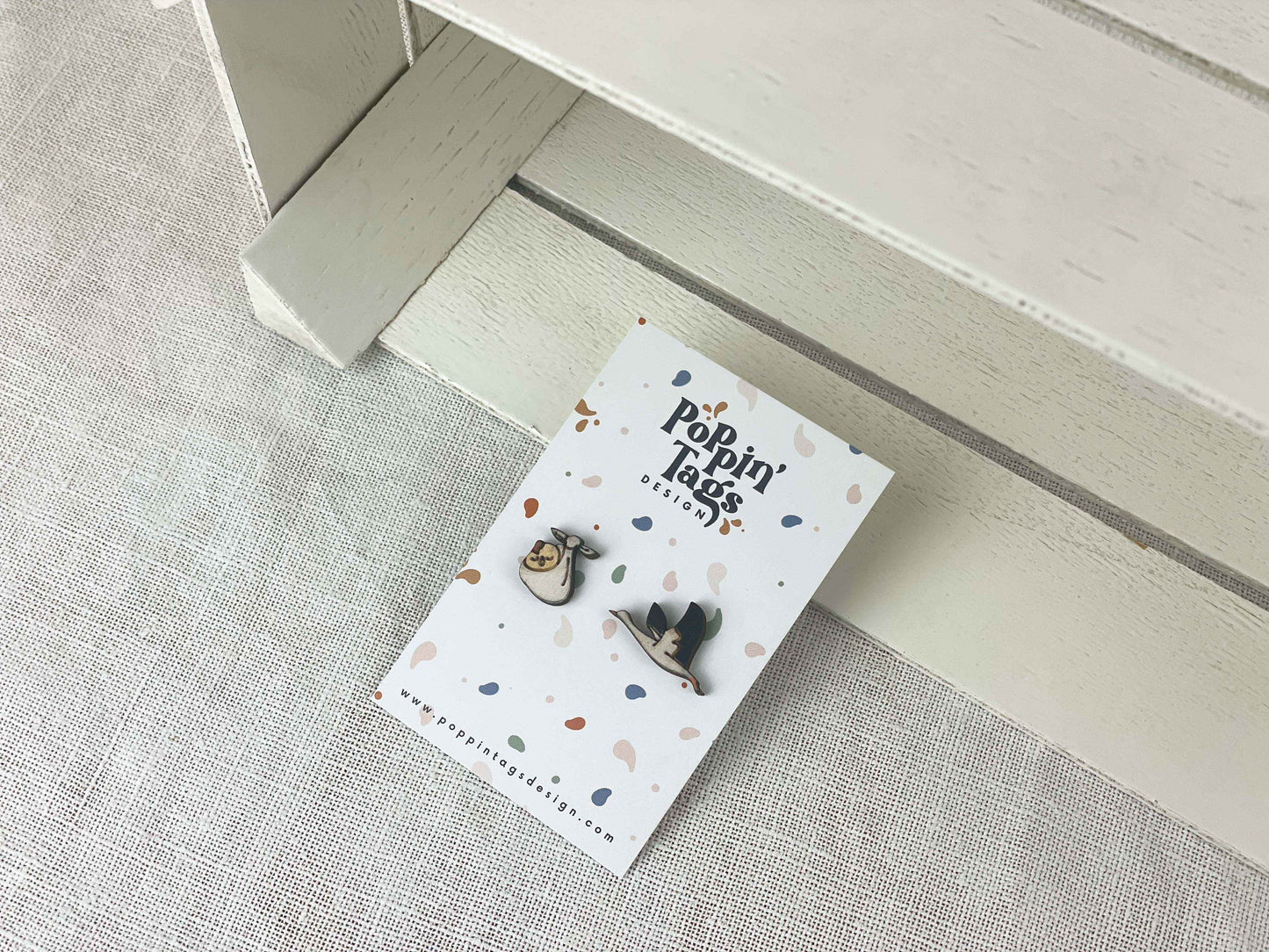 Earrings: Stork and Baby