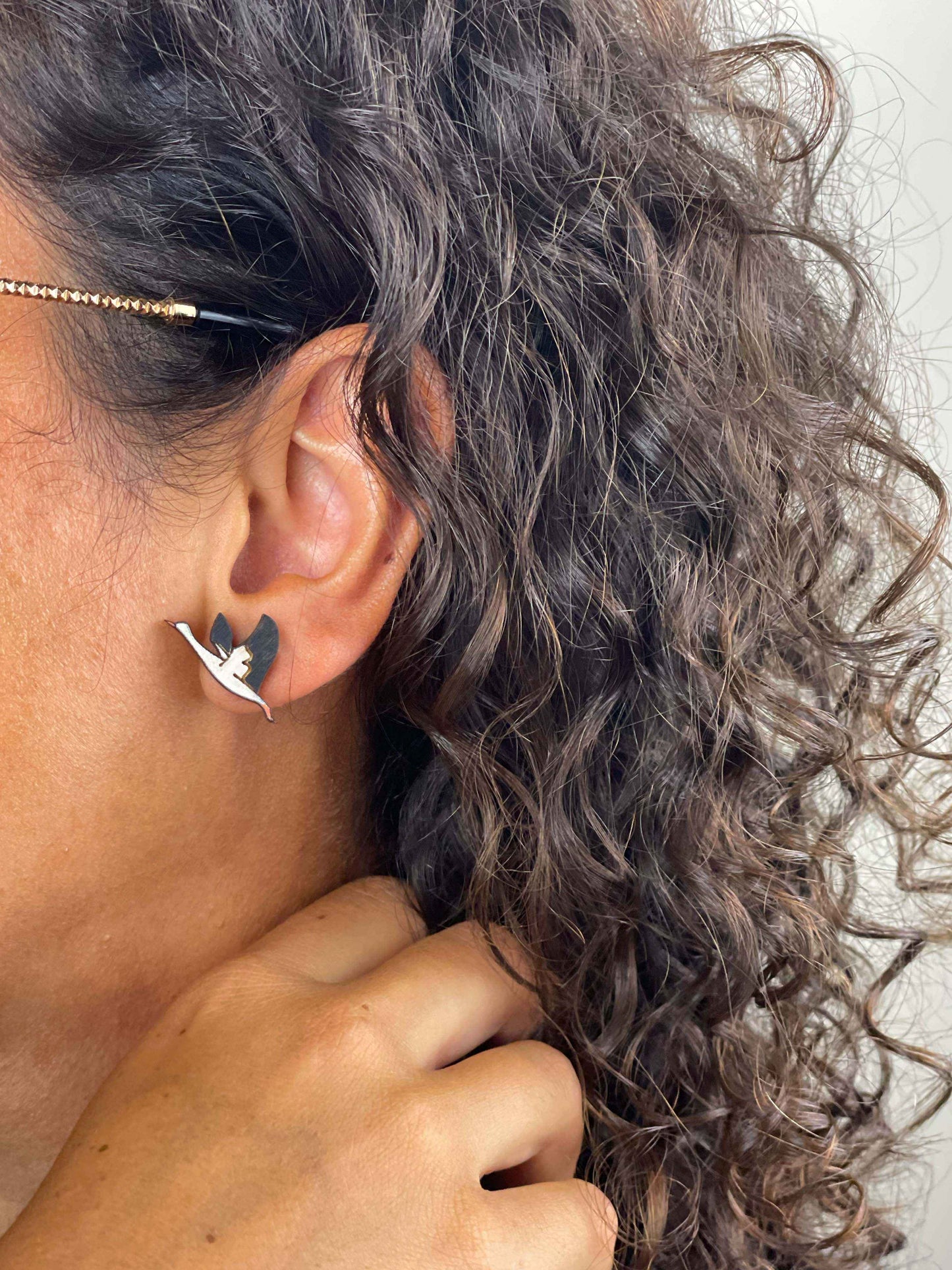 Earrings: Stork and Baby