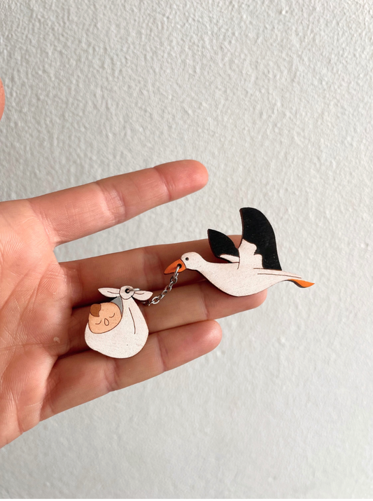Brooch: Stork