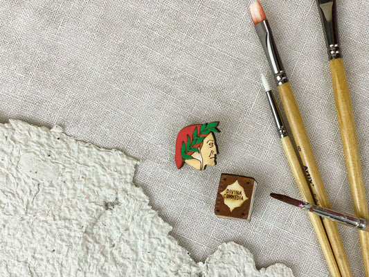 Paired Brooches: Dante Alighieri