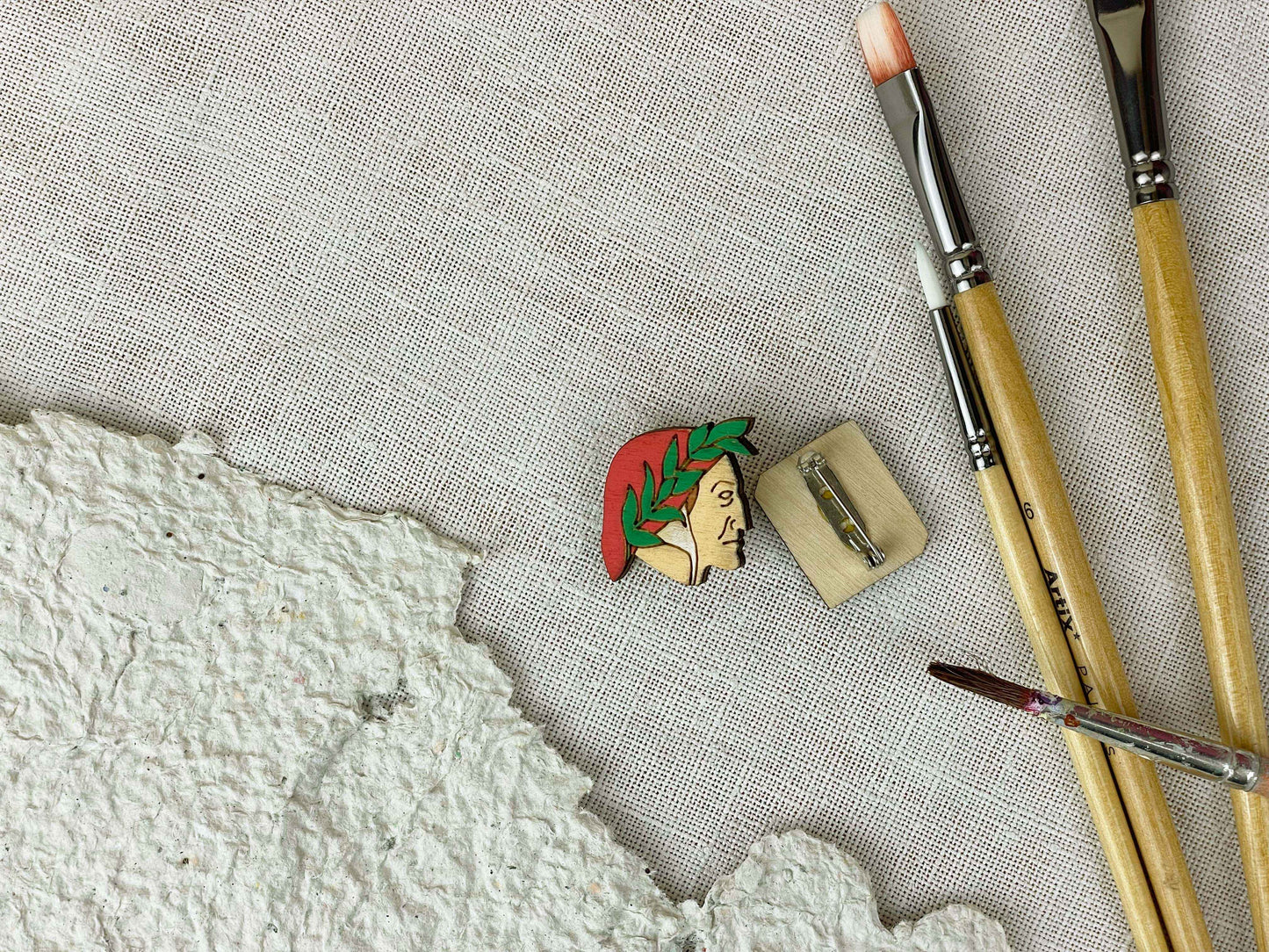 Paired Brooches: Dante Alighieri
