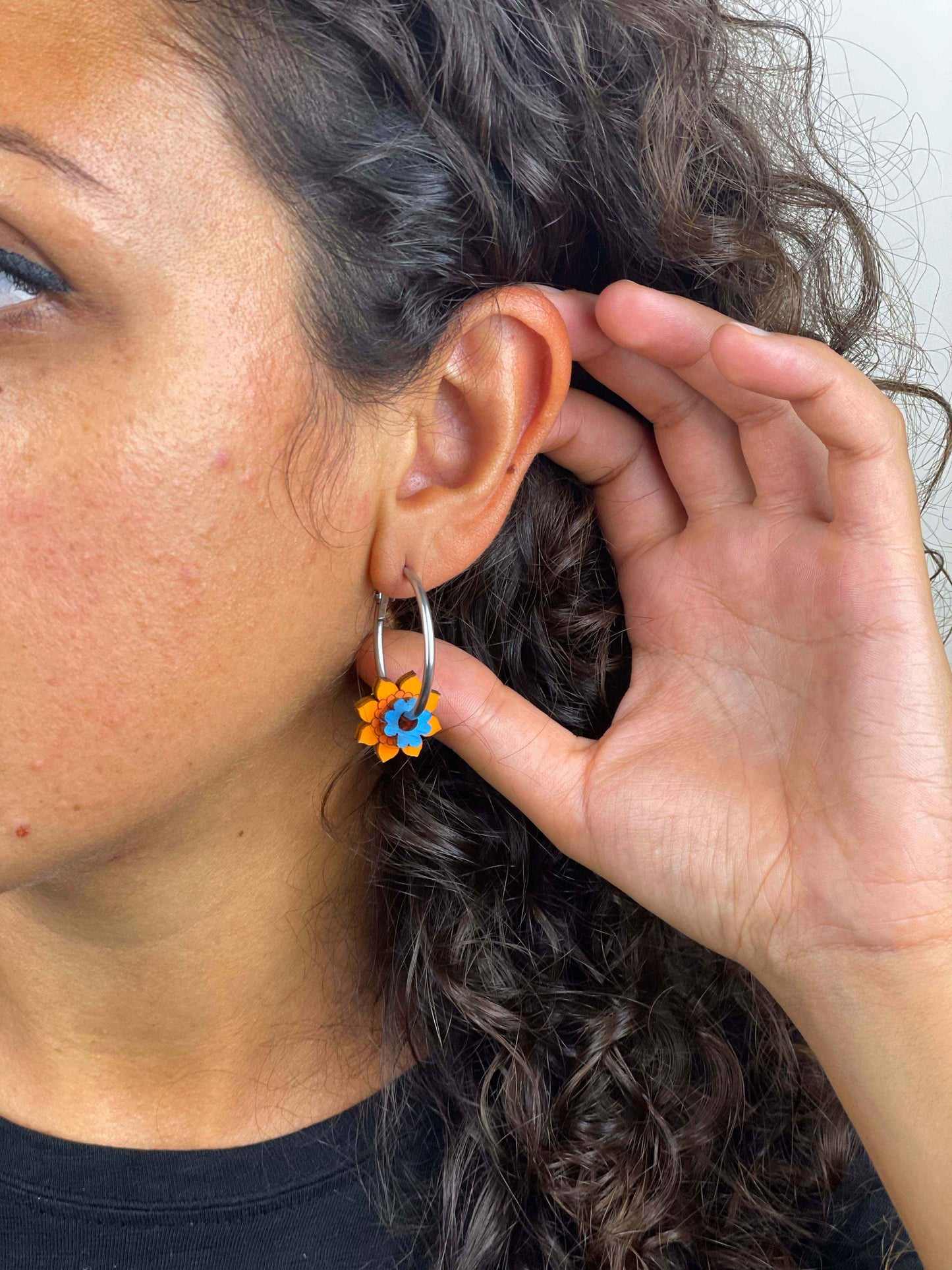 Hoop Earrings: Flowers