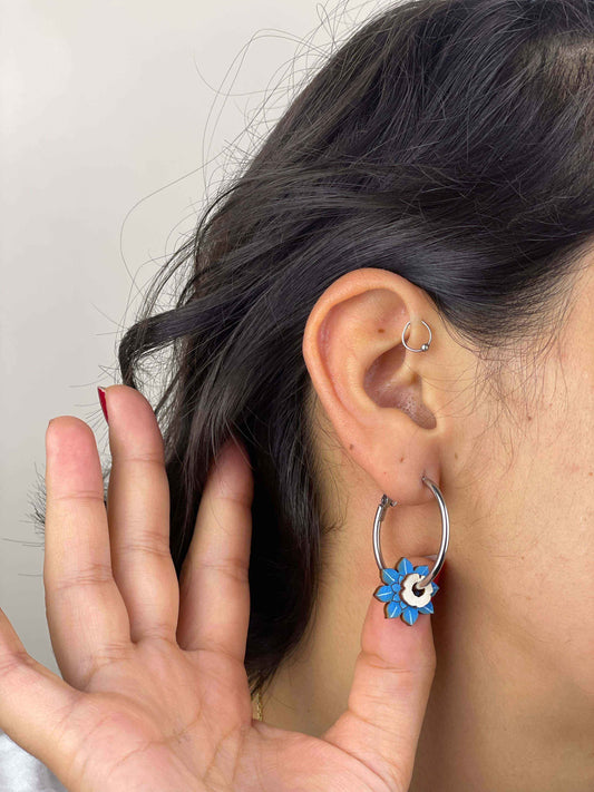 Hoop Earrings: Flowers