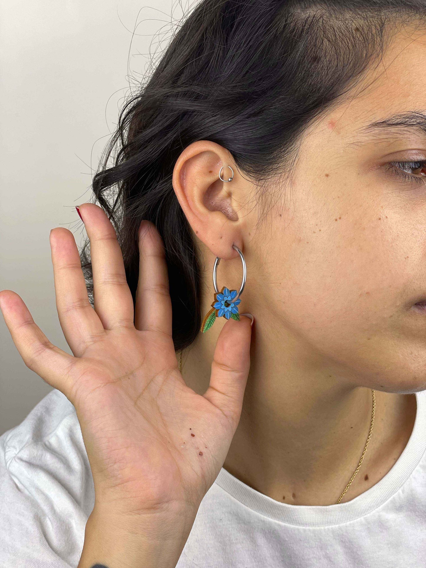 Hoop Earrings: Flowers