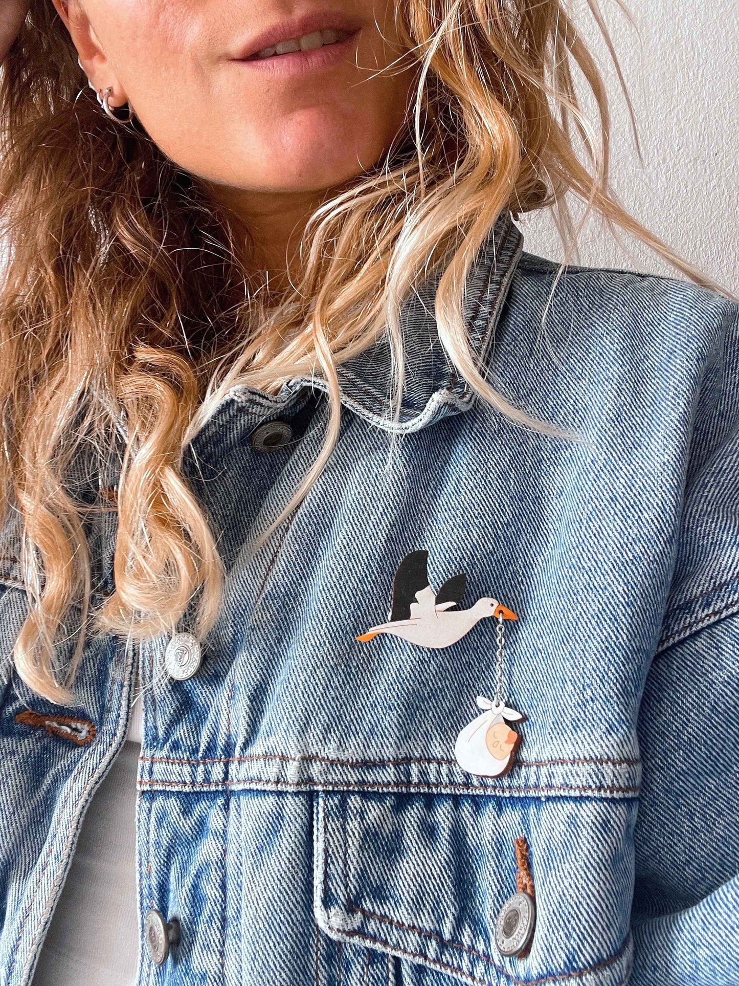 Brooch: Stork