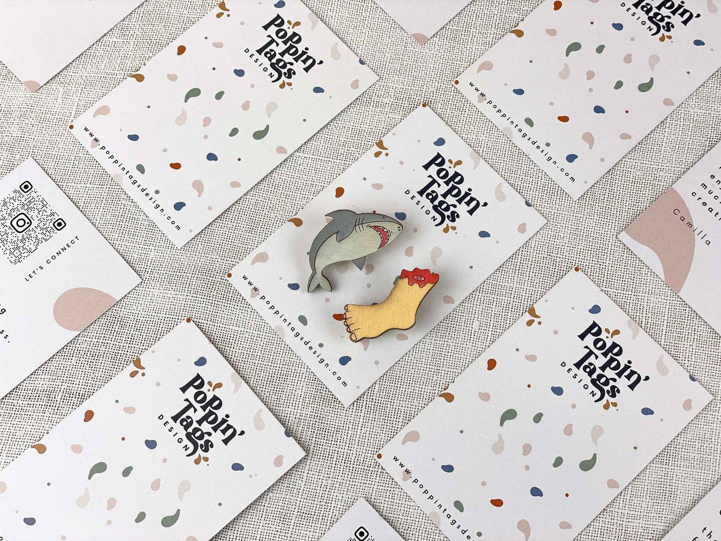 Paired Brooches: Shark