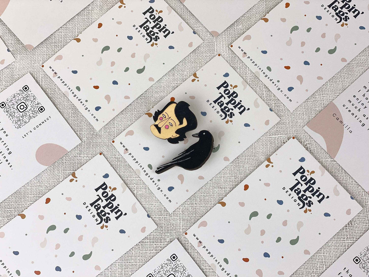 Paired Brooches: Edgar Allan Poe