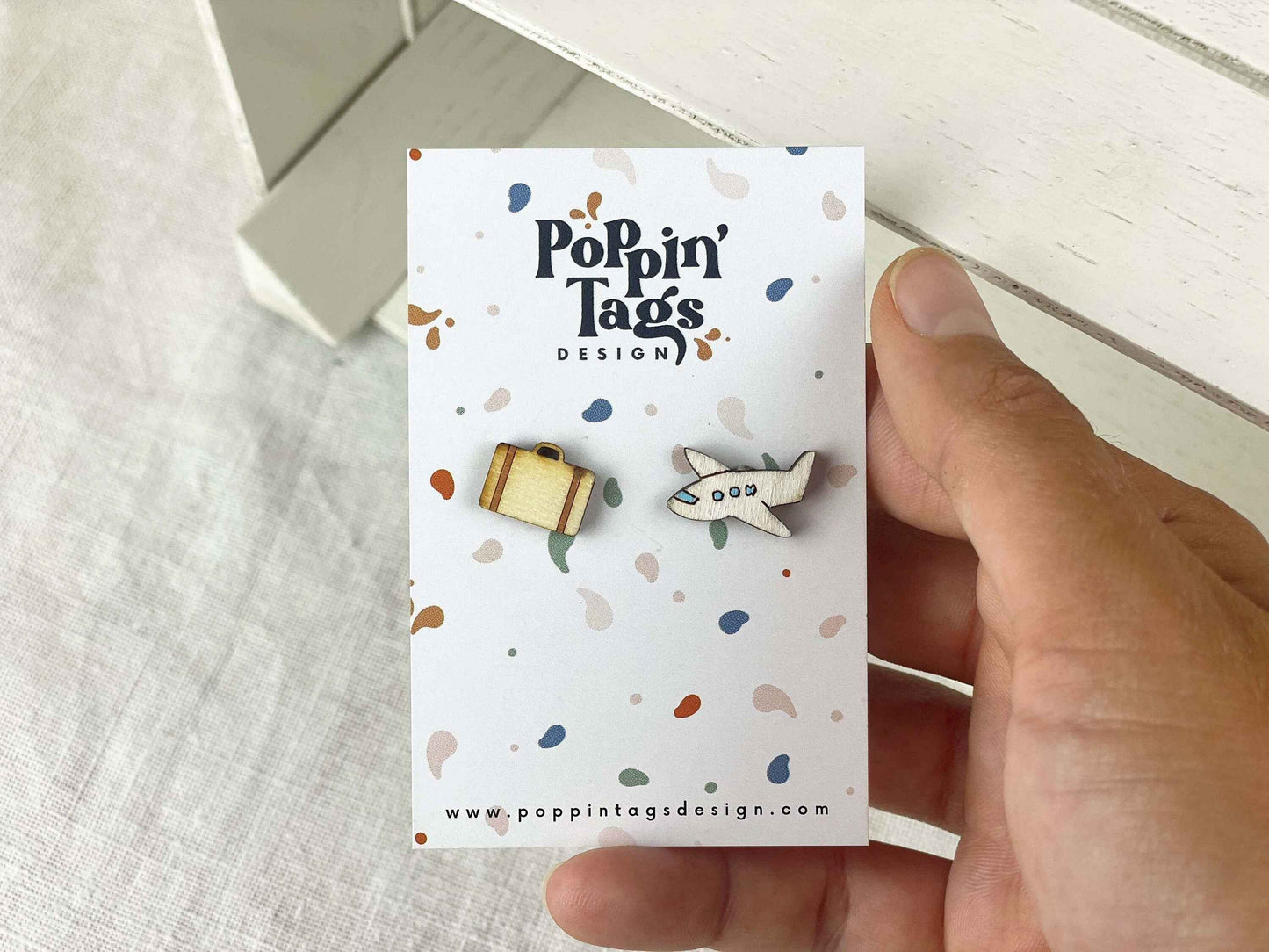 Earrings: Plane and Luggage