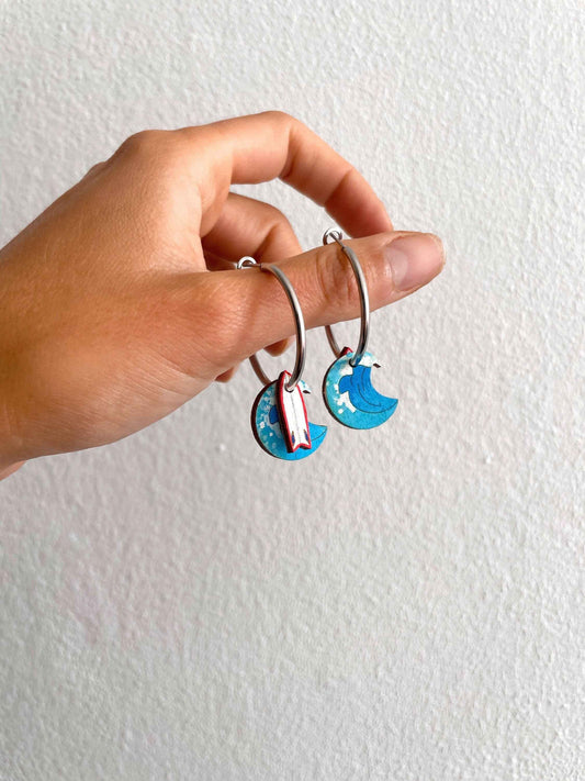Hoop Earrings: Surf