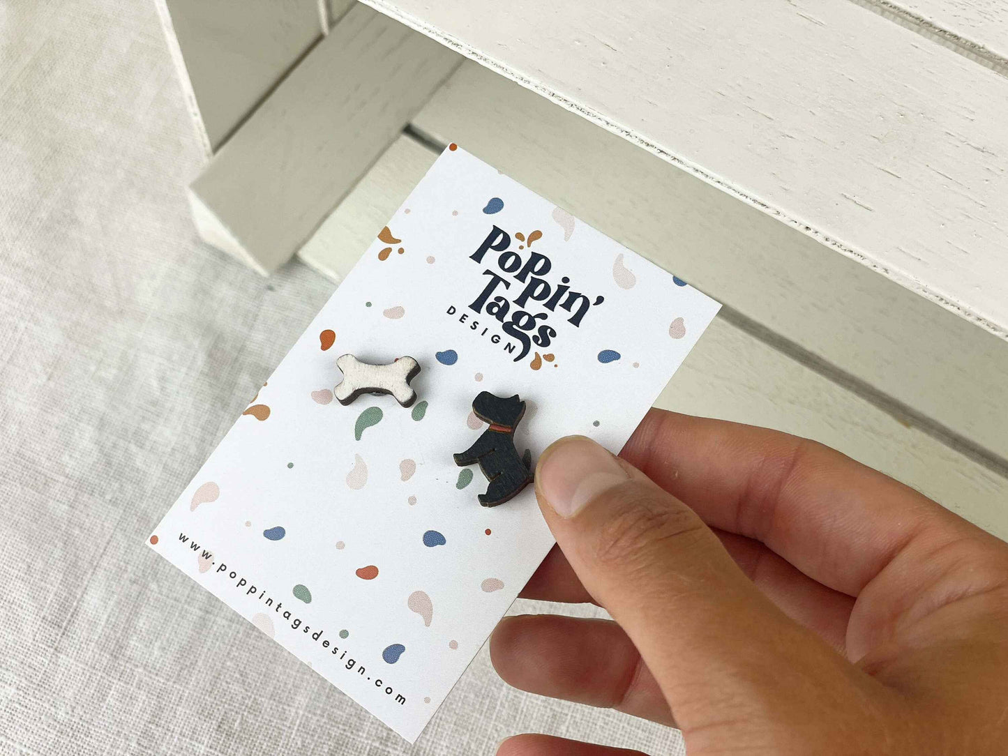 Earrings: Dog and Bone