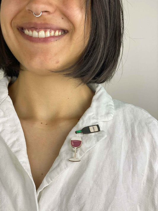 Paired Brooches: Wine
