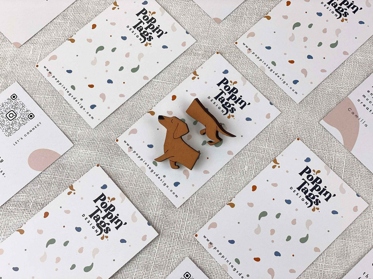 Paired Brooches: Sausage Dog