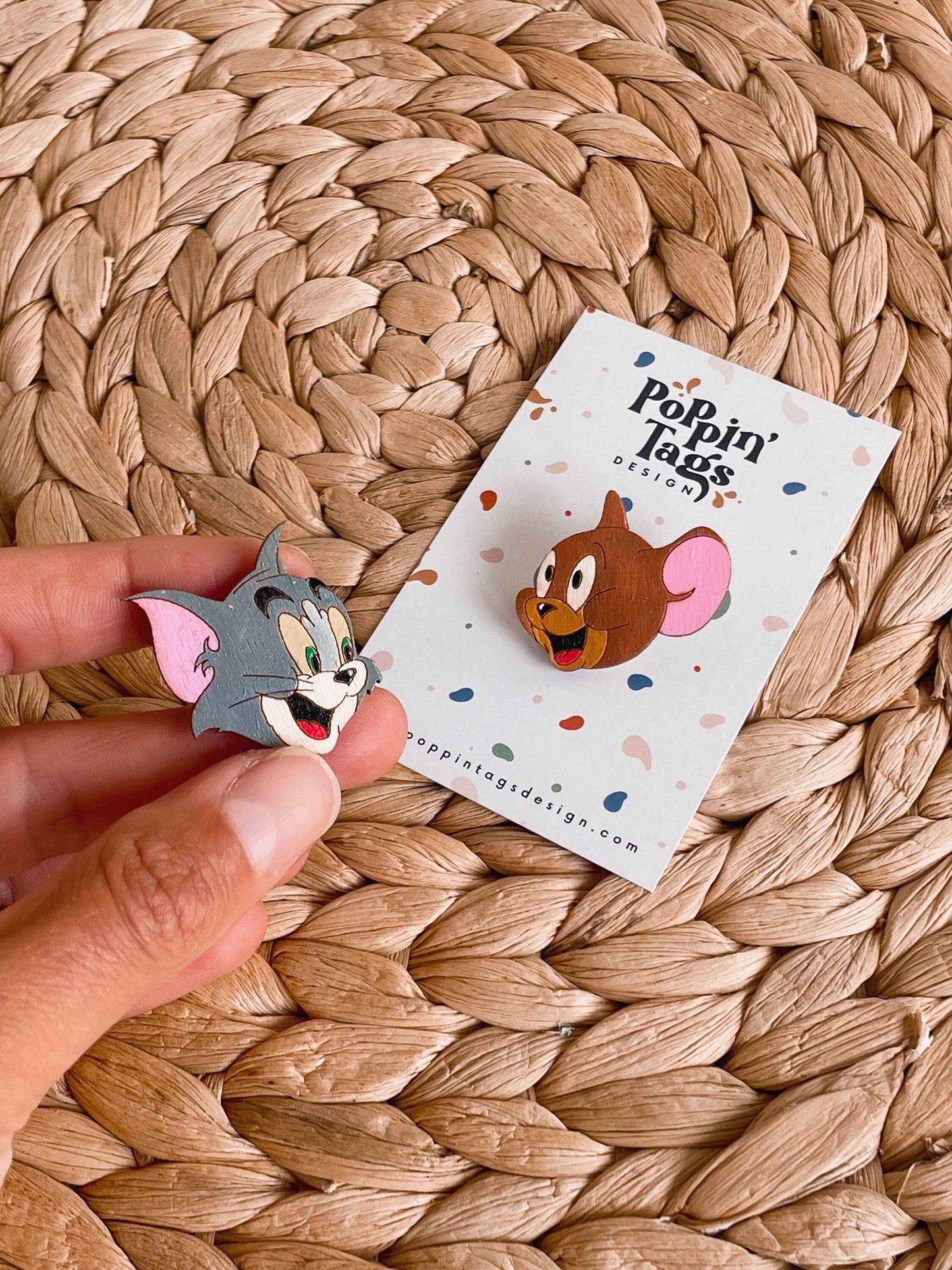 Paired Brooches: Tom & Jerry