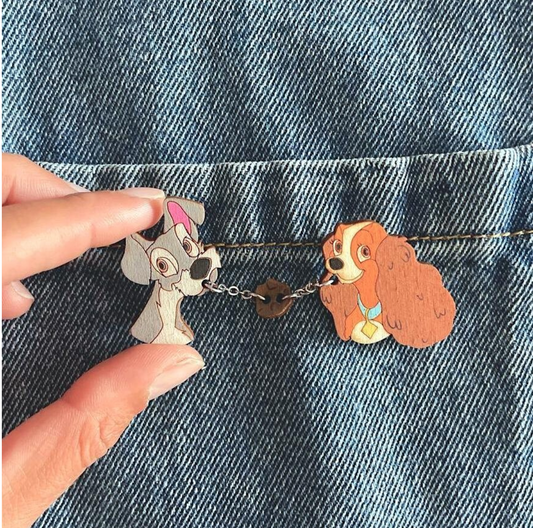 Paired Brooches: Lady and the Tramp