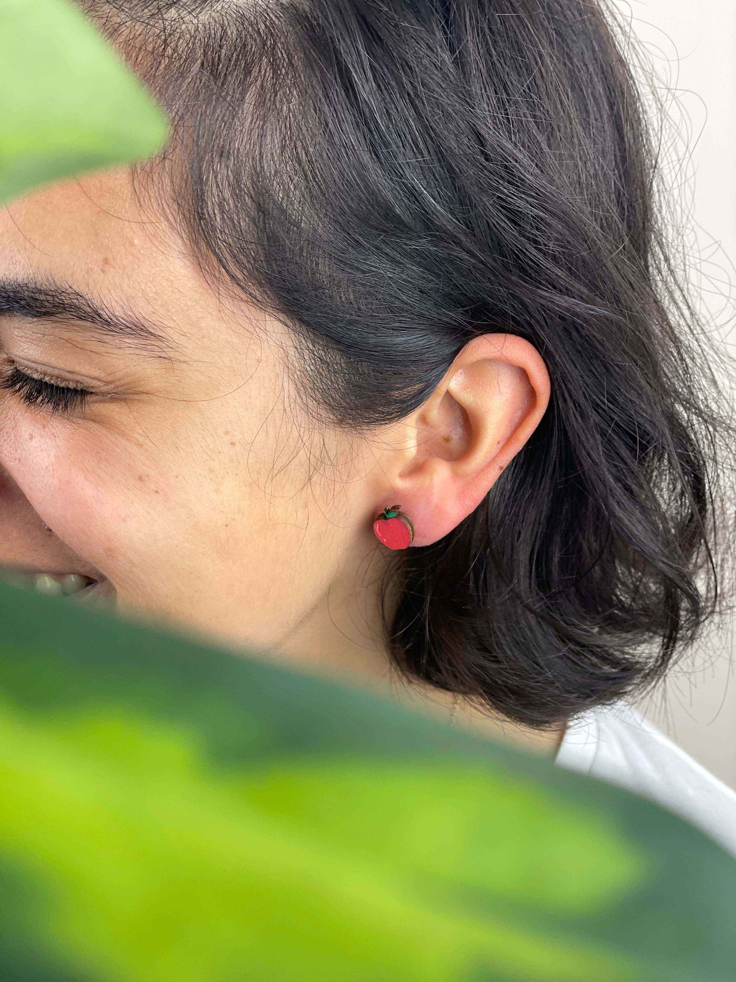 Earrings: Apple and Book