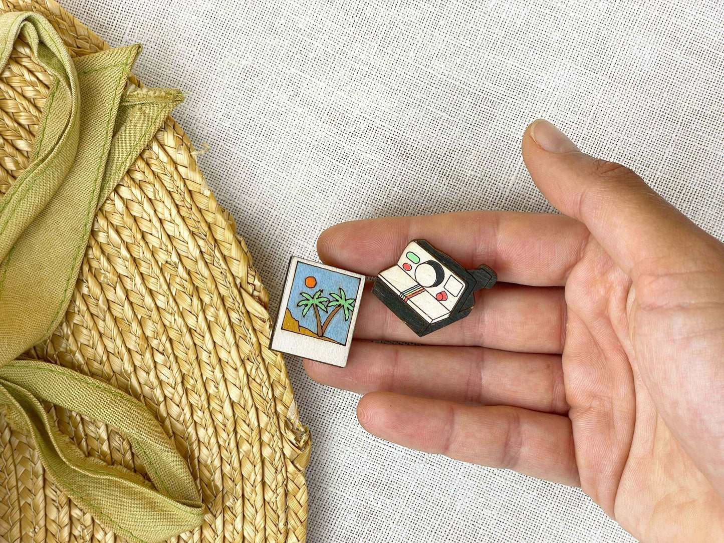 Paired Brooches: Polaroid