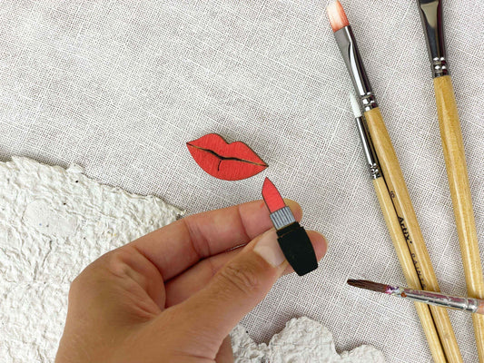 Paired Brooches: Lipstick