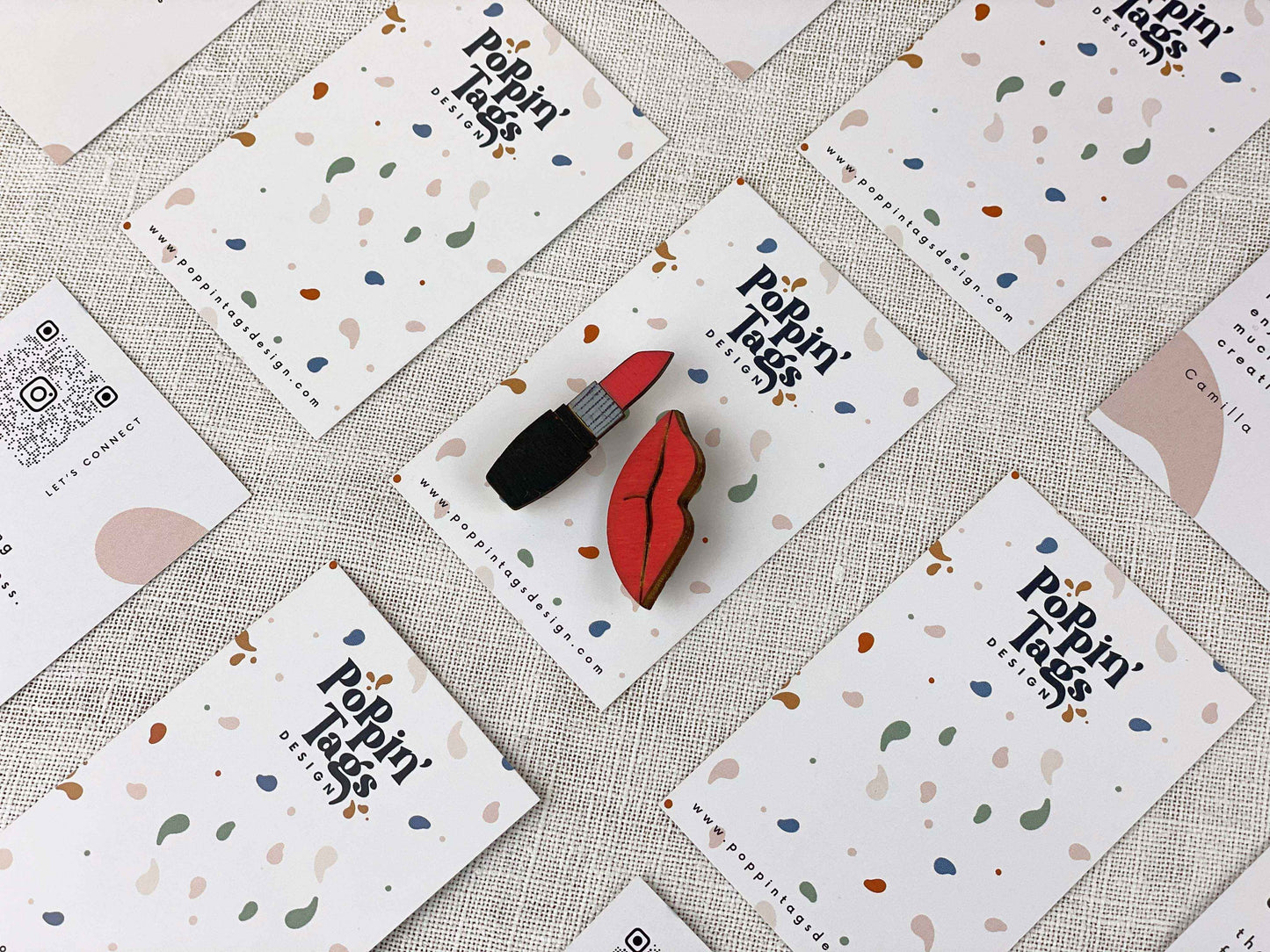 Paired Brooches: Lipstick
