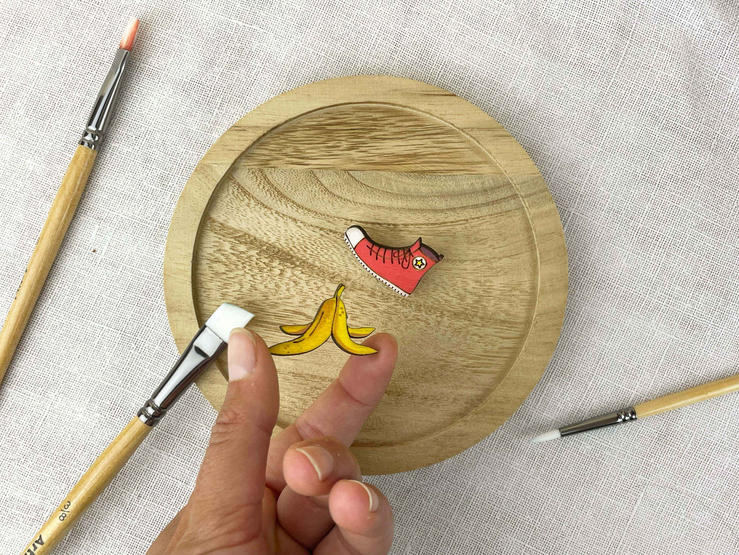 Paired Brooches: Banana Peel