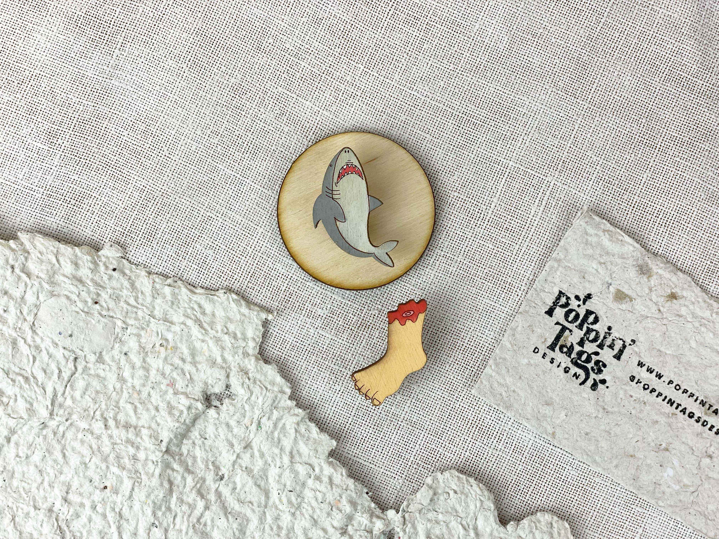 Paired Brooches: Shark