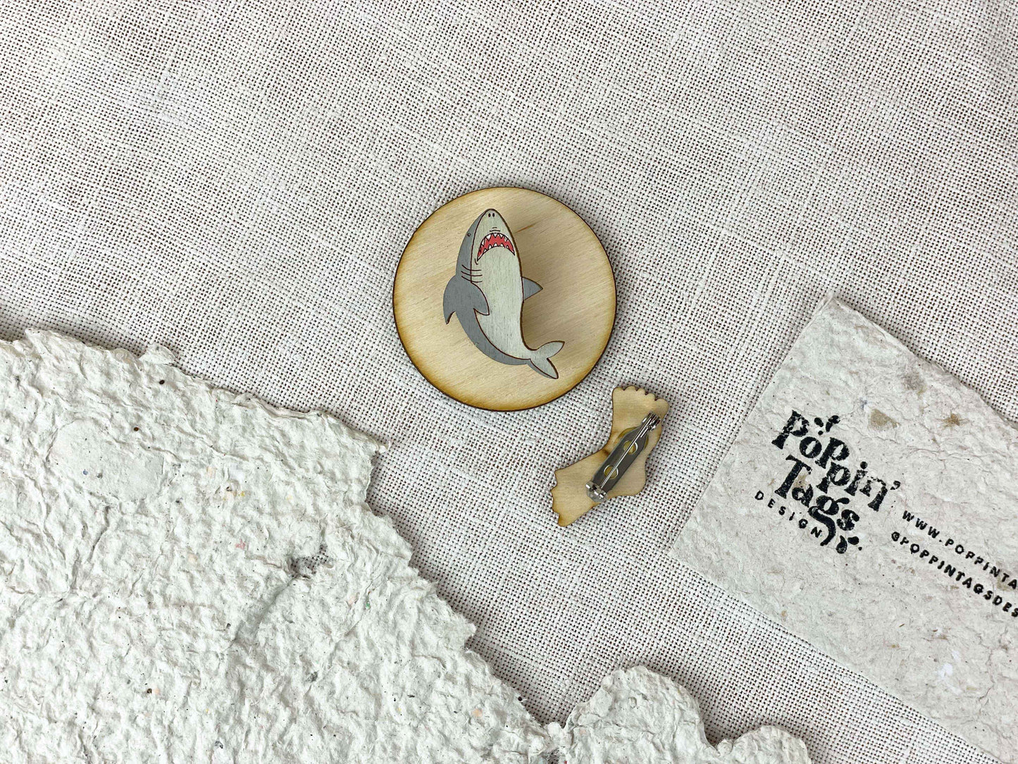 Paired Brooches: Shark