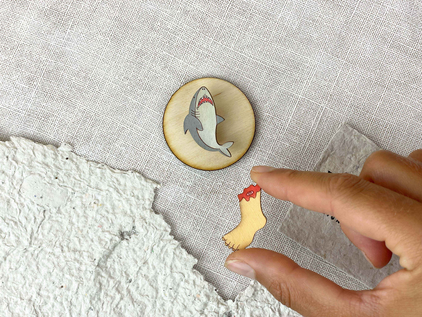 Paired Brooches: Shark