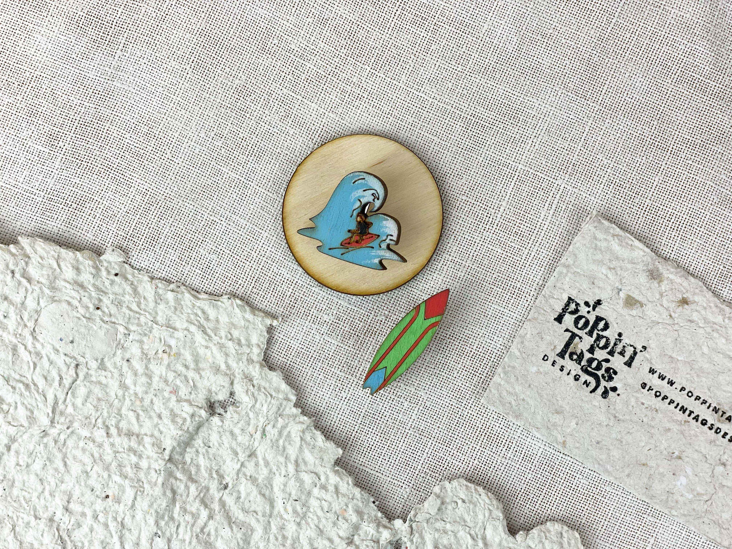 Paired Brooches: Surf