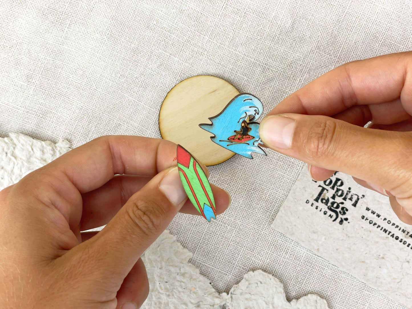 Paired Brooches: Surf