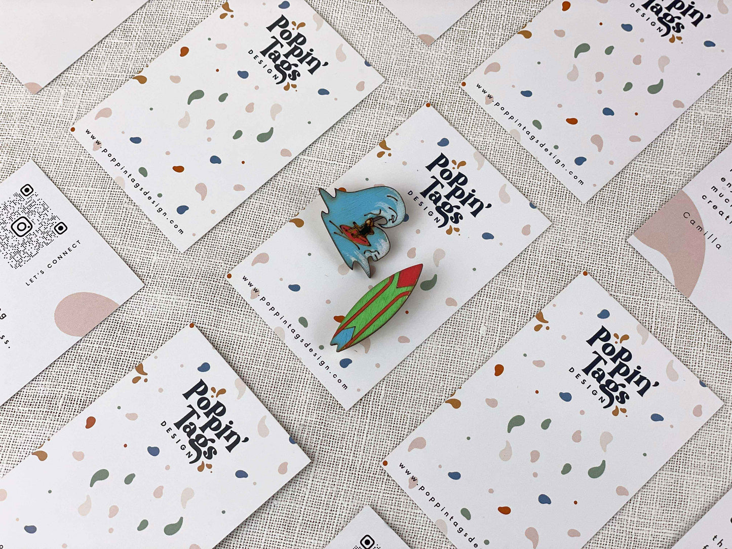 Paired Brooches: Surf