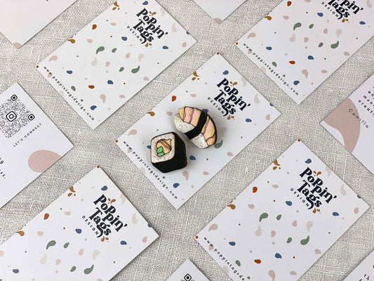 Paired Brooches: Sushi