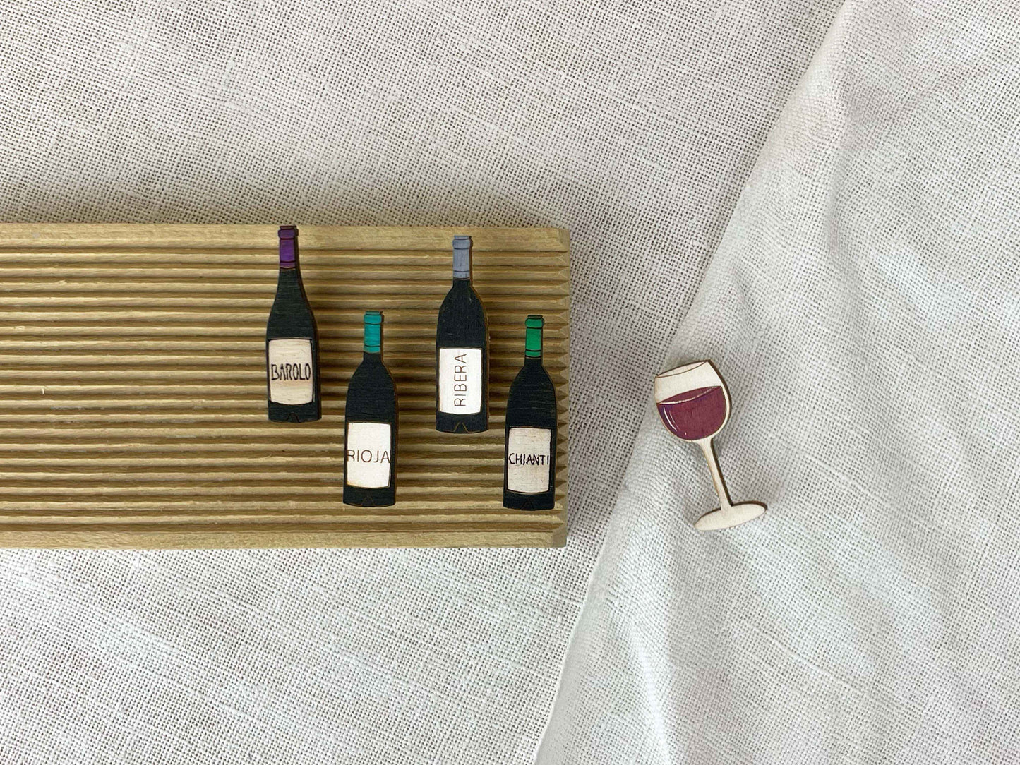 Paired Brooches: Wine