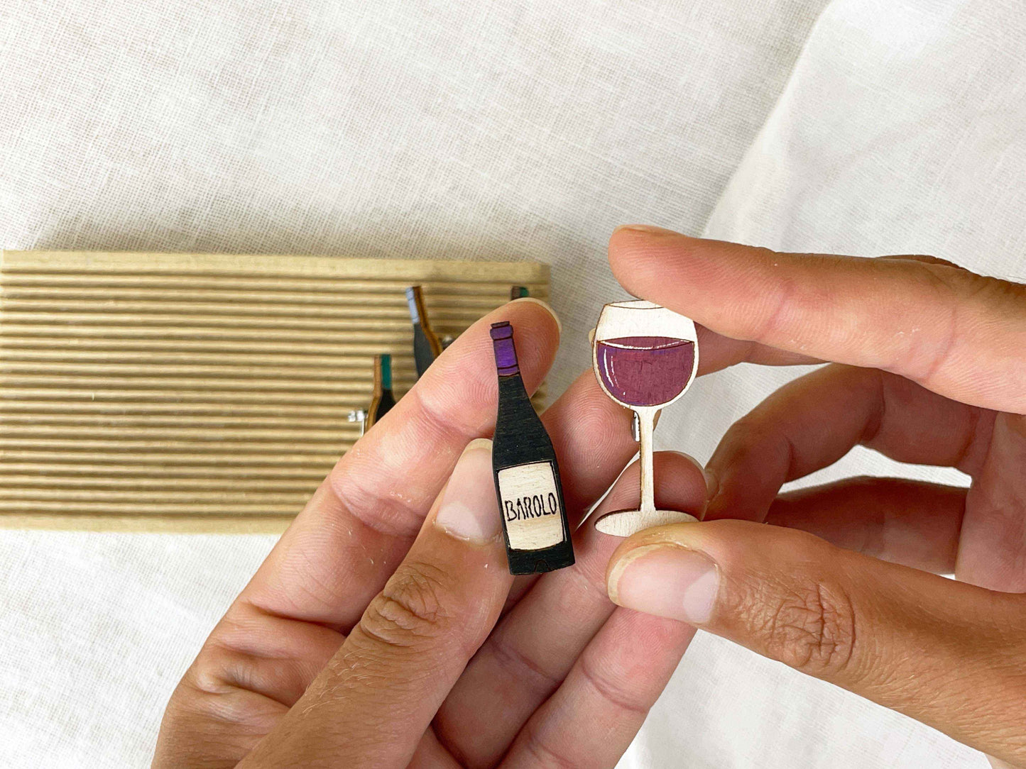 Paired Brooches: Wine