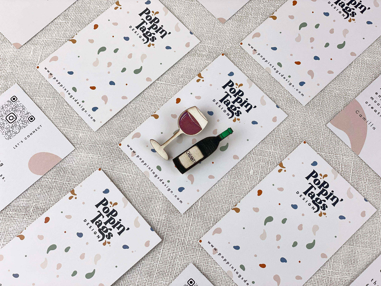 Paired Brooches: Wine