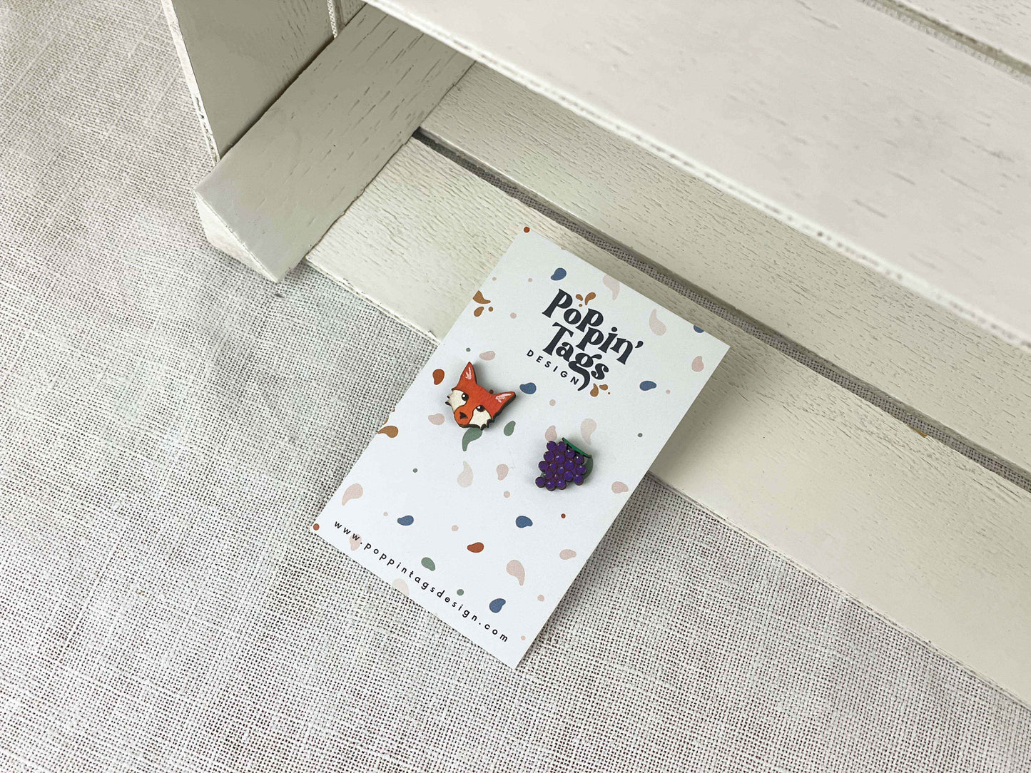 Earrings: the Fox and the Grapes