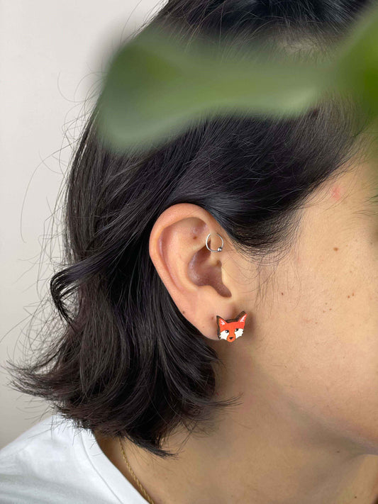 Earrings: the Fox and the Grapes