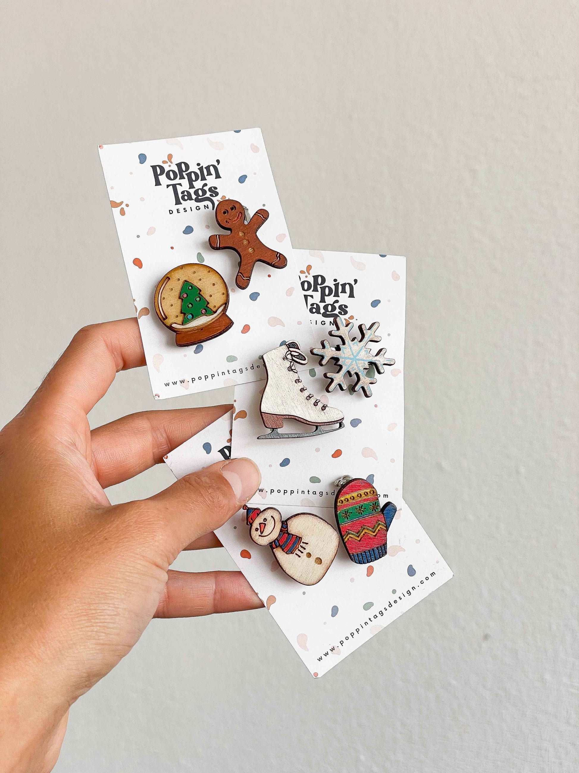 Paired Brooches: Christmas Time