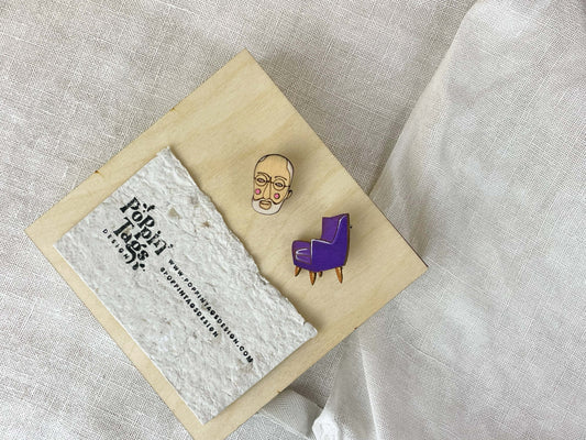 Paired Brooches: Sigmund Freud