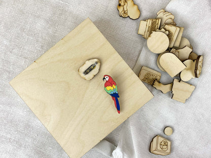Paired Brooches: Frida Kahlo