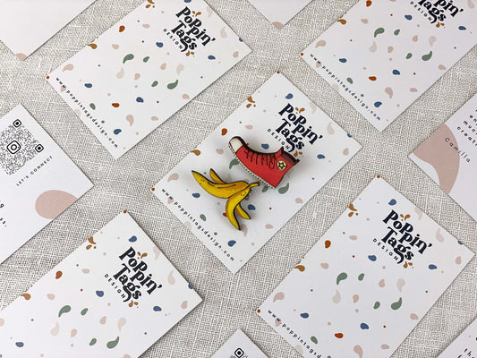 Paired Brooches: Banana Peel