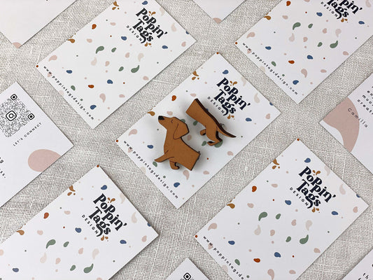 Paired Brooches: Sausage Dog