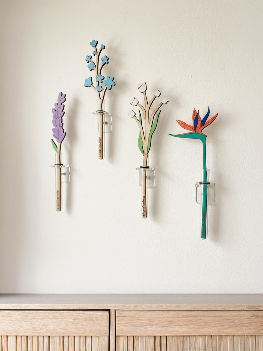 Wooden Wall Flowers