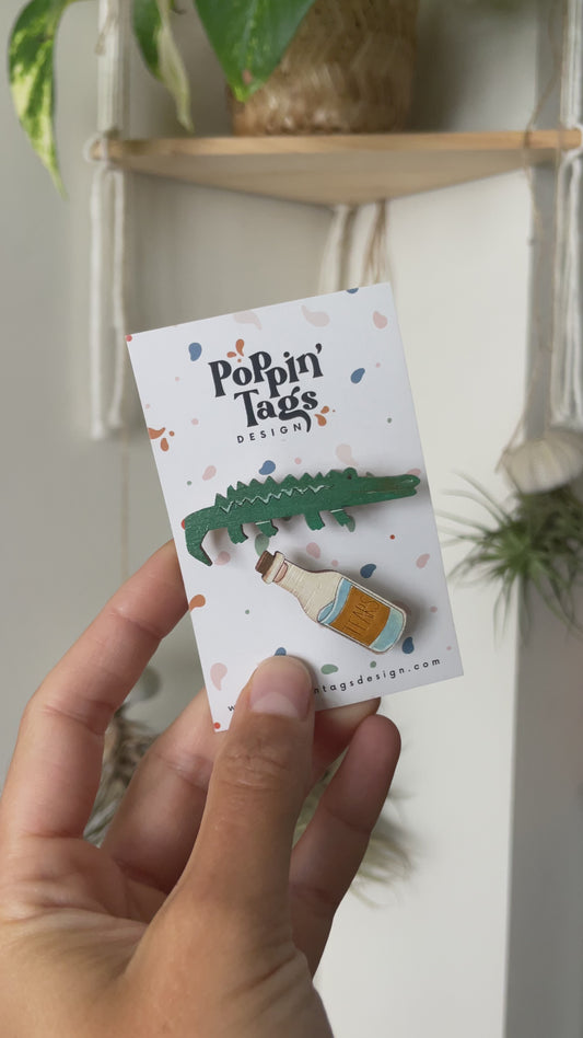 Paired Brooches: Crocodile Tears