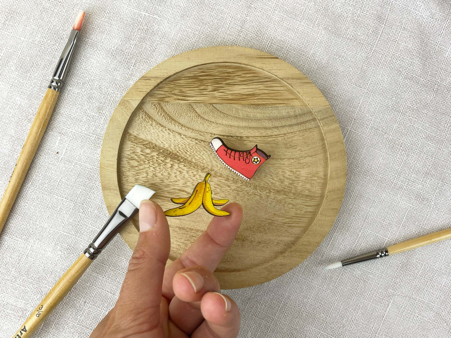 Paired Brooches: Banana Peel