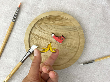 Paired Brooches: Banana Peel